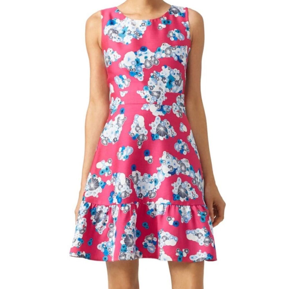 Diane von Furstenberg DVF Topanga Pink Floral Jacquard Fit & Flare Dress Women 2